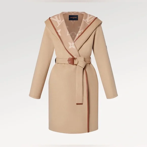 Louis Vuitton Belted Double Face Hooded Wrap Coat - Picture 1 of 14